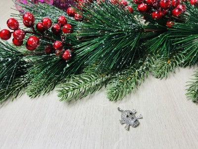 925 Sterling Silver CZ Skull Pendant