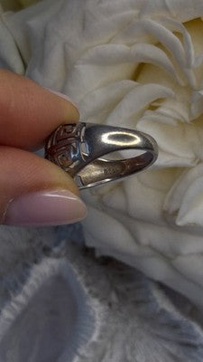 Greek Key 925 Sterling Silver Tribal Pattern Ring Size 6