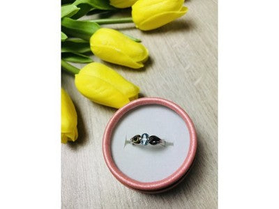 925 Sterling Silver Blue Spinel Ring Size 7