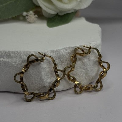 Italy 925 Sterling Silver Gold Plated Earrings