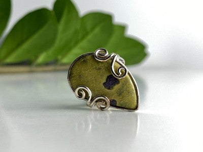 925 Sterling Silver Jasper Ring Size 5.5