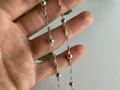 925 Sterling Silver Necklace Italy 17.7 In