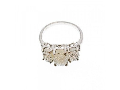 925 Sterling Silver Raw Uncut Diamonds Cluster Stones Set Ring Size 7
