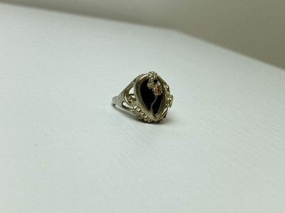 925 Sterling Silver Black Onyx Ring Size 6.5