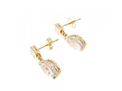 14K Yellow Gold CZ Earrings