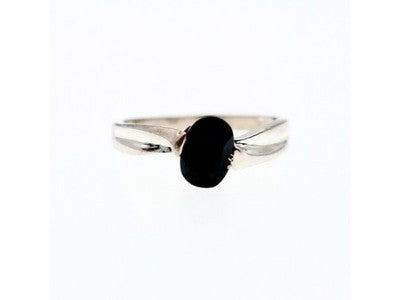 925 Sterling Silver Dark Blue Sapphire Ring Size 6.5