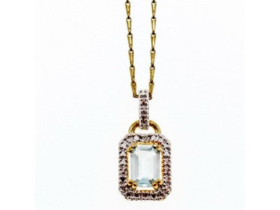 925 Sterling Silver Gold Plated Topaz Chain With Pendant