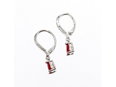 925 Sterling Silver Ruby & CZ Earrings