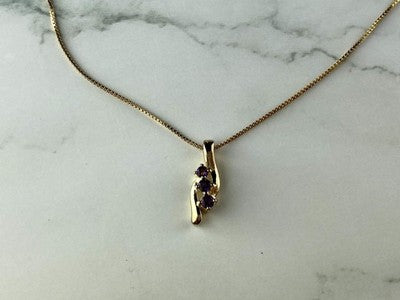 925 Sterling Silver Gold Plated Tanzanite Chain With Pendant
