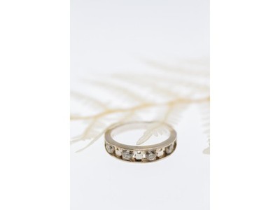 925 Sterling Silver White Topaz Ring Size 8 Disney