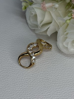 925 Sterling Silver Gold Plated CZ Pendant Length 1.20 Inch
