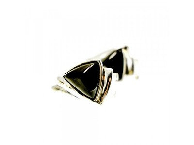 925 Sterling Silver Black Nephrite Earrings