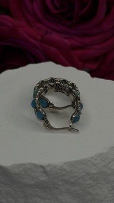 Vintage 925 Sterling Silver Blue Turquoise Earrings