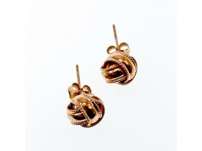 925 Sterling Silver Copper Plated Stud Earrings Italy