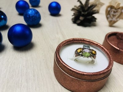 925 Sterling Silver Multi Gemstones Ring Size 6.5