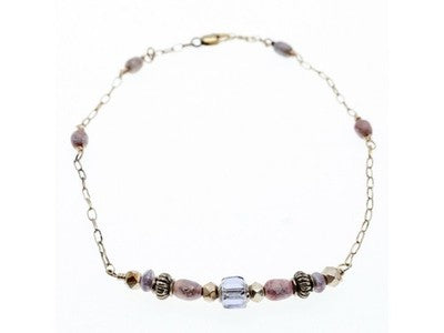 925 Sterling Silver Jewelry Glass Double Bracelet