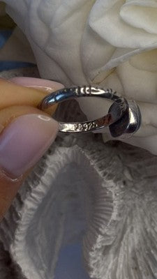 Vintage 925 Sterling Silver Blue Chalcedony Cushion Cut Ring Size 7