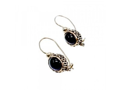 Vintage 925 Sterling Silver Agate Earrings