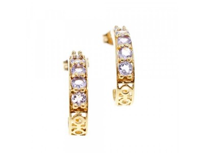 14K Yellow Gold Tanzanite Earrings