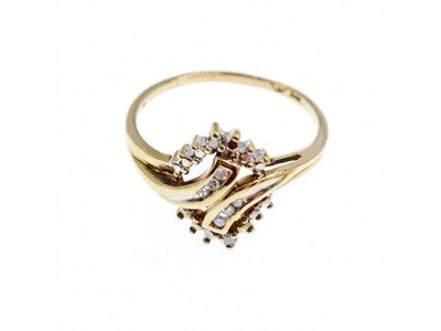 10K Yellow Gold Diamonds Ring Size 7.5