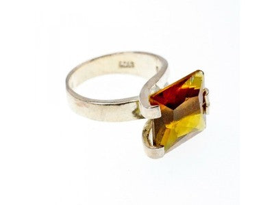 Vintage 925 Sterling Silver Heliodor Ring Size 6.75