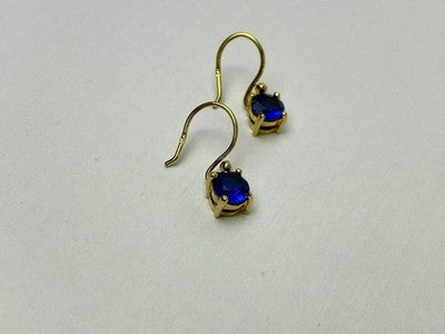 925 Sterling Silver Gold Plated Sapphire Spinel Earrings