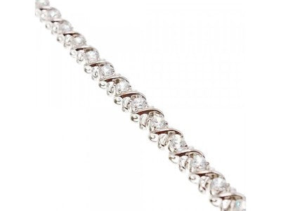 925 Sterling Silver CZ Bracelet Size 8.2 IN