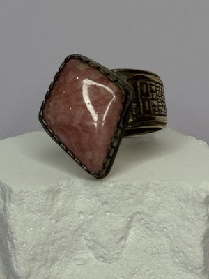 Vintage 925 Sterling Silver Morganite Ring Size 8