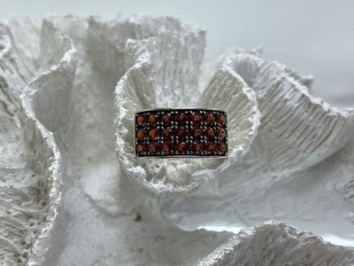 925 Sterling Silver Garnet Ring Size 8.5