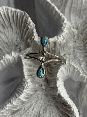 925 Sterling Silver Turquoise Ring Size 6.5