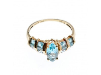14K Yellow Gold Topaz Ring Size 9