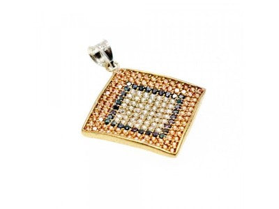 925 Sterling Silver with Gilding CZ & Black Jade Set