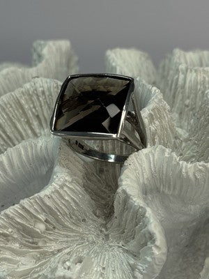 925 Sterling Silver Brown Tourmaline Ring Size 7