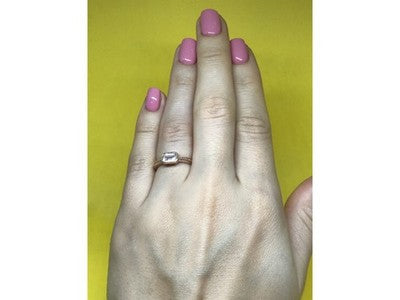 925 Sterling Silver Rose Gold Plated CZ Ring Size 6.5