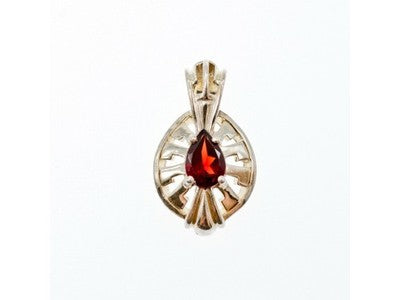 925 Sterling Silver Garnet Pendant