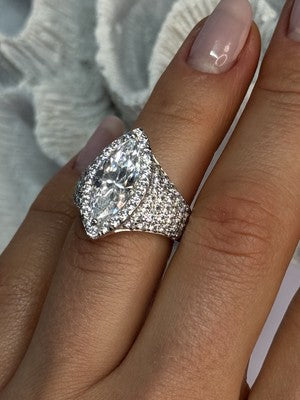 Shiny 925 Sterling Silver CZ Ring Size 6