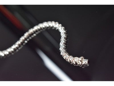 925 Sterling Silver CZ Bracelet Size 8.2 IN