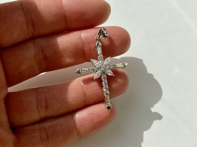 925 Sterling Silver CZ Cross Pendant