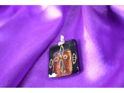 925 Sterling Silver Jewel Stone Enamel Pendant