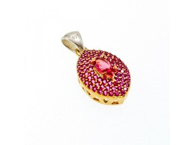 925 Sterling Silver with Gilding Rubellite Set