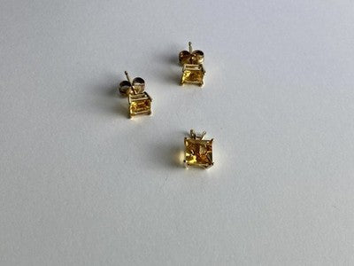 10K Yellow Gold Heliodor Earrings & Pendant