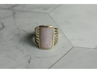 925 Sterling Silver Pink Mother OF Pearl Ring Size 8