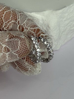925 Sterling Silver CZ Earrings Length 0.7 Inch