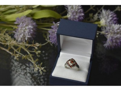 925 Sterling Silver Almandine Ring Size 5