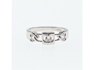 925 Sterling Silver CZ Ring Size 8