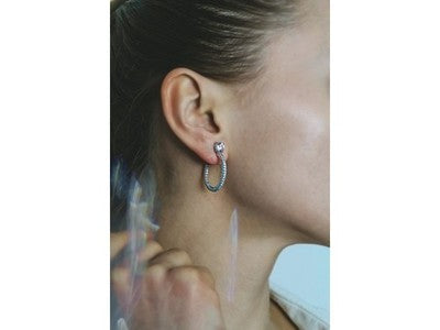 925 Sterling Silver CZ "Harmony" Hoop Earrings