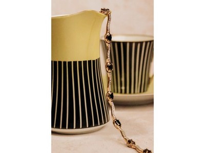 925 Sterling Silver Gold Plated Sapphires Bracelet