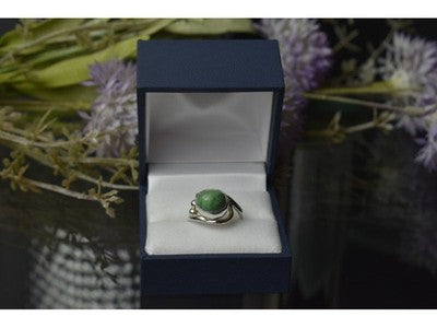 925 Sterling Silver Green Turquoise Ring Size 7.5 Mexico