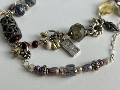 925 Sterling Silver Jewelry Glass Double Bracelet