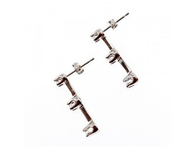 10K White Gold Diamonds Earrings
